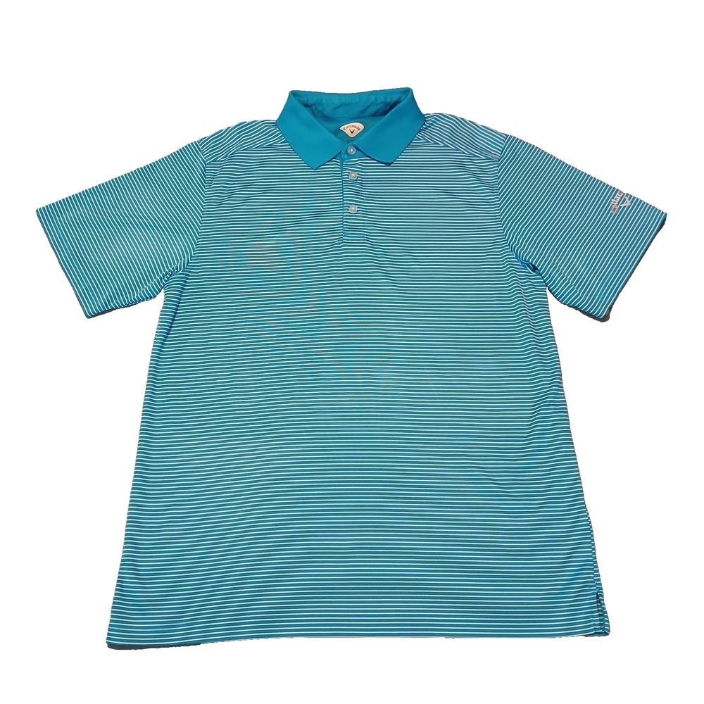 Callaway Shirt Mens XL Blue Striped Performance Stretch Golf‎ Casual